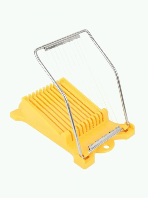 Luncheon Meat Egg Cutter, Stainless steel metal multi function Food banana cheese strawberry eggs meats vegatables slicers Kitchen preparation utility gadgets cutters in yellow