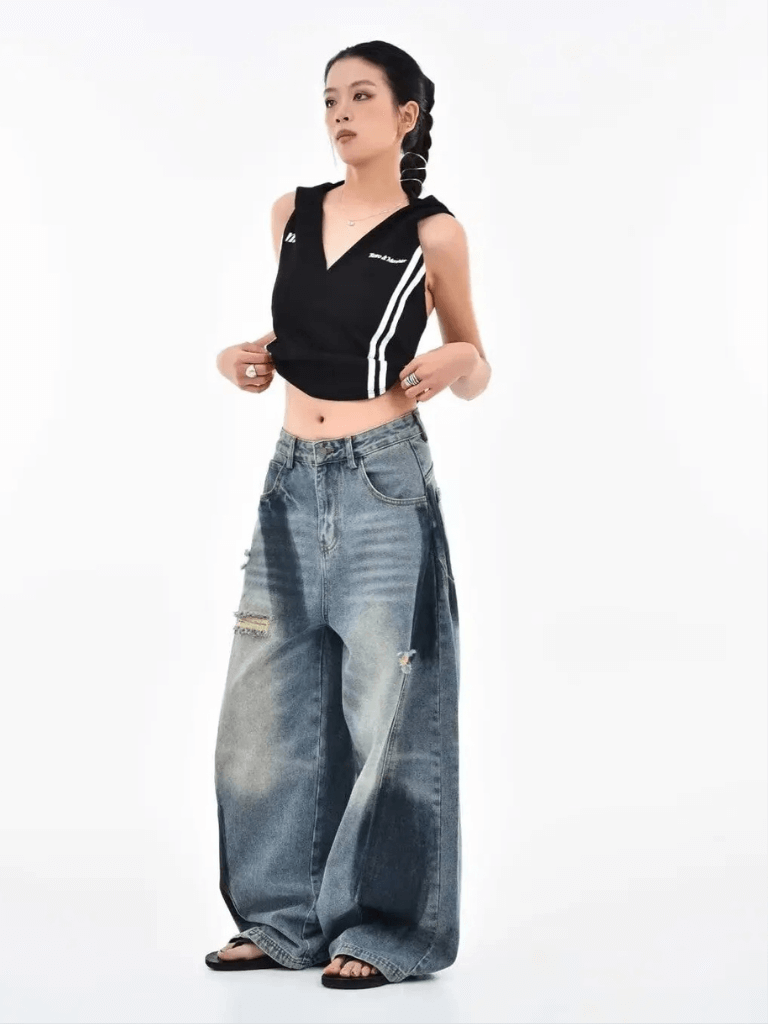 Women’s woman womens tall-, plus-, size Bleached Paint Splash Do Old Casual Y2k Loose Baggy mid-rise zipper fly mid rise waist denim Trousers Blue Full Length Pants Vintage Jeans Woman Clothing Clothes in blue