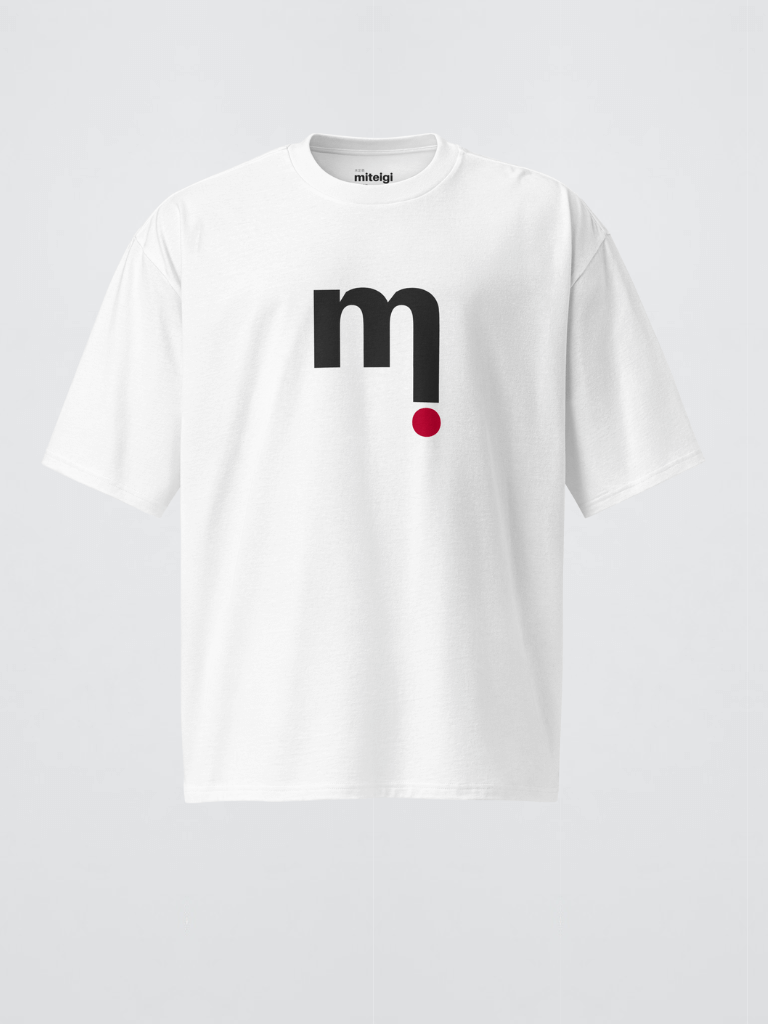 Genflex gender neutral unisex Men’s man mens Women’s woman womens petite-, tall-, plus-, size Graphic Crewneck Heavyweight mi Spotify Playlist miteigi branded logo print round crew O-neck short sleeves Oversized Japanese T-Shirts in white