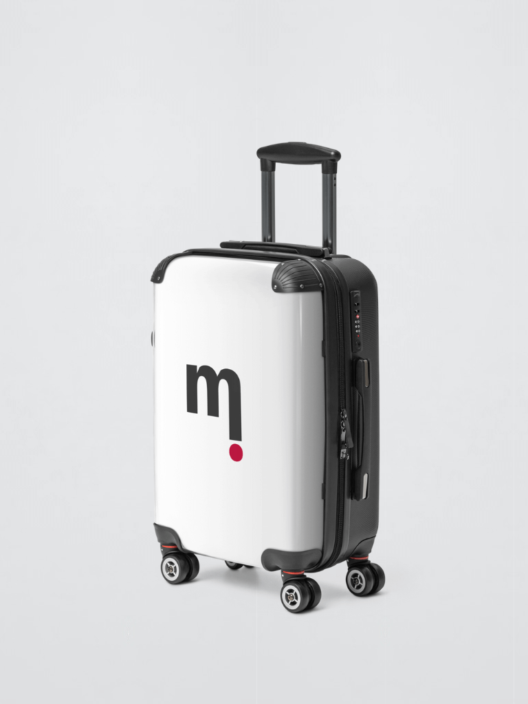 mi Playlist Hard-Shell Suitcase Universal Wheel Luggage Portable Storage Boarding Box Wear-resistant Roller Luggage Suitcases strollers bags in White, miteigi logo branded