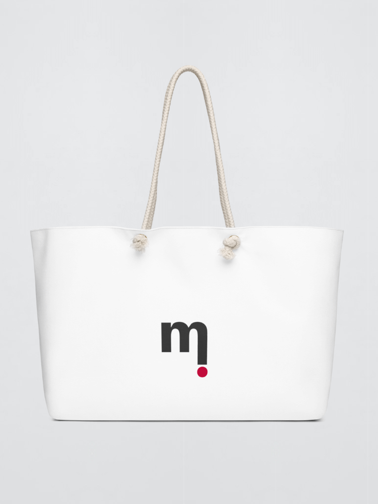 mi Playlist Oversized Weekender Bag miteigi Logo branded cotton-blend twill luggage large everyday use shopping beach bags multicolor design baggage in white