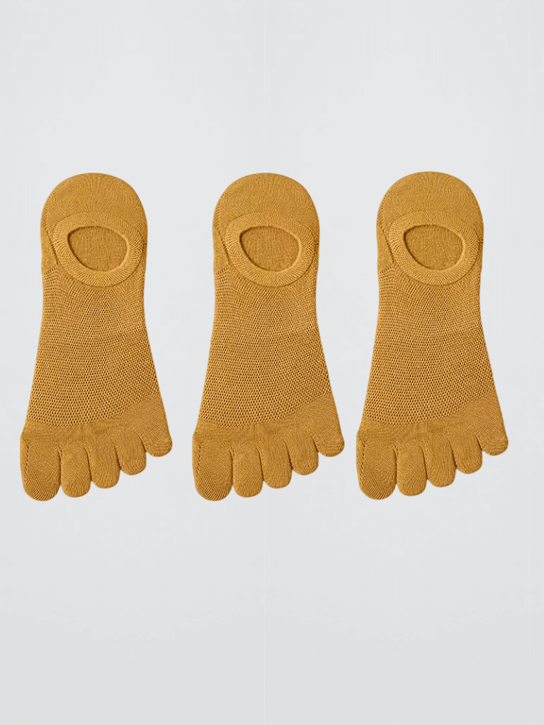 3 Pairs Men's man mens Women’s woman womens Genflex gender neutral genderful unisex anywear Fashion Casual Finger Soft Breathable High Quality Mesh Casual Sox Sweat-absorbing non-sli Boat Socks 3-Pairs in Yellow