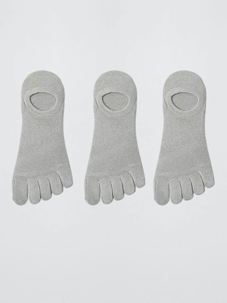 3 Pairs Men's man mens Women’s woman womens Genflex gender neutral genderful unisex anywear Fashion Casual Finger Soft Breathable High Quality Mesh Casual Sox Sweat-absorbing non-sli Boat Socks 3-Pairs in light Gray grey