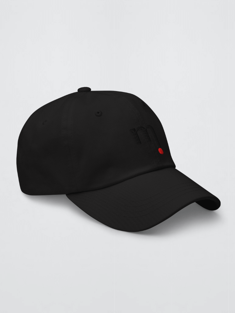 Genflex gender neutral genderful unisex Women’s woman womens Men’s man mens mi Playlist Baseball Hat black miteigi logo branded dad hat headwear Sports activewear fitness caps in black