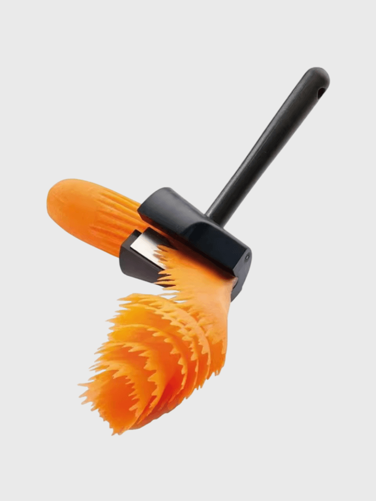 1PC Hot Sale stainless steel Food Carving Spiral Cutter 1-Piece Carrot Radish Potato Slicer Fruits Peeler Carver Flower Device Kitchen Vegetable Cutters Slicer preparation Tools accessories in black