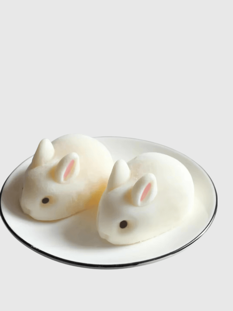 3D Rabbit Silicone Soap Mold DIY crafts baking Candle Mould Cute Cake Pudding Chocolate Dessert Baking Accessories Candle Making bakeware Supplies in white