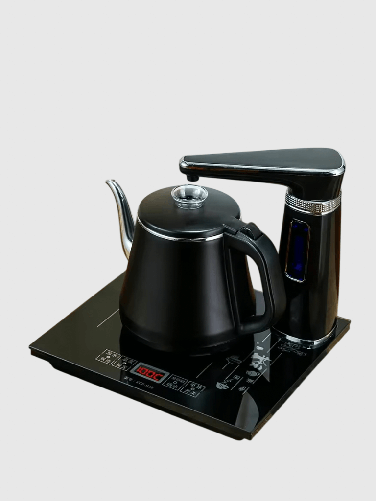 Kettle Electric Fully Automatic Kettle Teapot 1L Stainless Steel Safety Auto-off Kettle Water Dispenser Pumping Stove Set 1L in black color