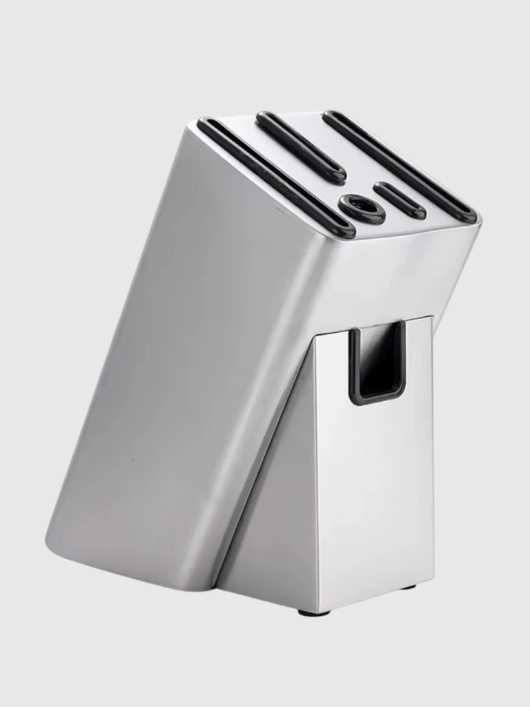 Japanese Santoku Thick 304 Stainless Steel Knife Stand Metal Desktop Slices Knives Storage Rack Knife Holder Chef Knife Blocks split in silver color