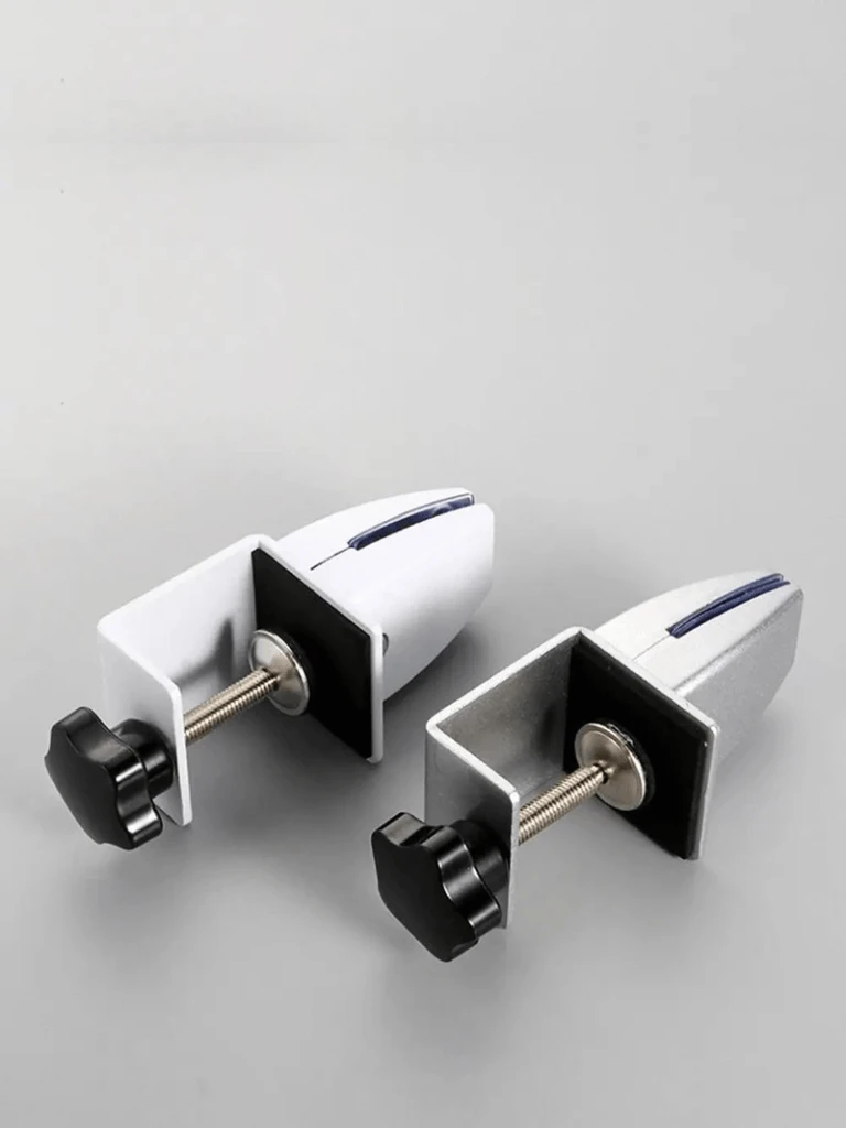 Aluminum Alloy Office White Silver Adjustable Office Desk Divider Hardware Multifunctional Glass Clamp Baffle Clips