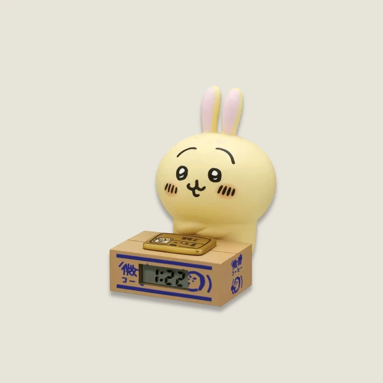 Japanese Sanrio Kawaii Girls Cartoon Figure Study Usagi - Weeding Certification Level 3 Chiikawa table LED digital clock watch "second-hand book" (古本, furuhon) cardboard box school exam "Let's Do Our Best Together!" study series decorative object Children's capsule gashapon Toys Exquisite kitan club Gifts in yellow with multi color