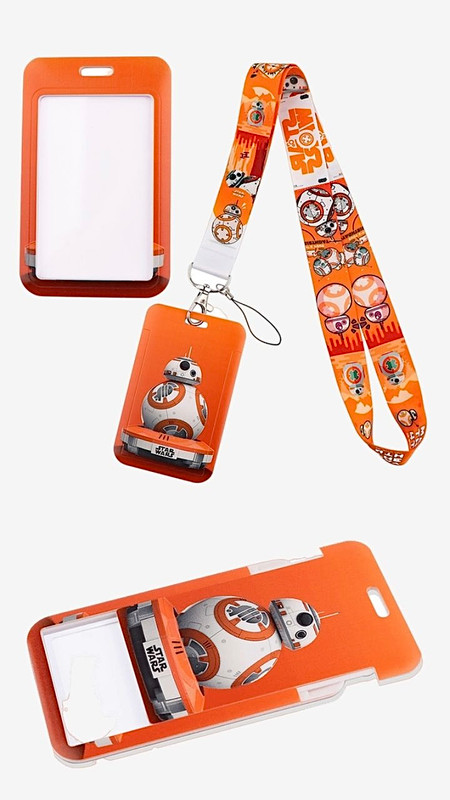Anime Disney Star Wars BB8 Robot Lanyard Phone Rope for ID Card Badge Holder Neck Strap Keychain Cord Hang Rope Keychains Lanyards Gift Key Chains Trending