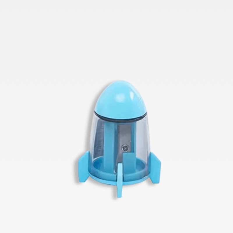 Office School home study room Kawaii Cute Candy Color Rocket Shape Pencil Sharpeners Korean Stationery accessory Novelty accessories in light Blue transparent