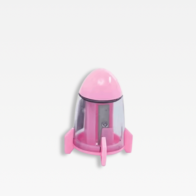 Office School home study room Kawaii Cute Candy Color Rocket Shape Pencil Sharpeners Korean Stationery accessory Novelty accessories in light pink transparent