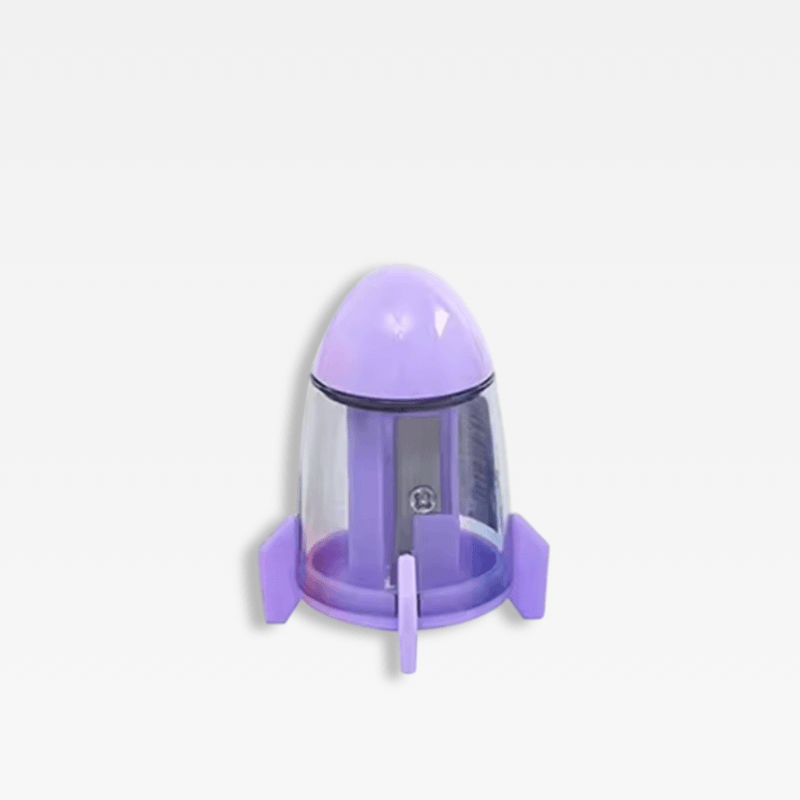 Office School home study room Kawaii Cute Candy Color Rocket Shape Pencil Sharpeners Korean Stationery accessory Novelty accessories in light purple transparent