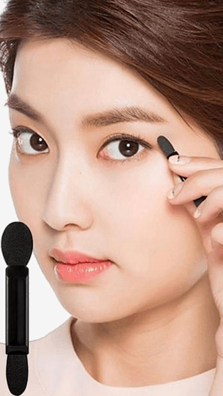 100pcs Mini Eyeshadow Applicator 100-Piece Black Pro Sponge Double Ended Make Up Supplies 100 Piece Portable Eye Shadow Brushes Nail Mirror Powder Brush Eye Shadow Applicator Fashion Trending