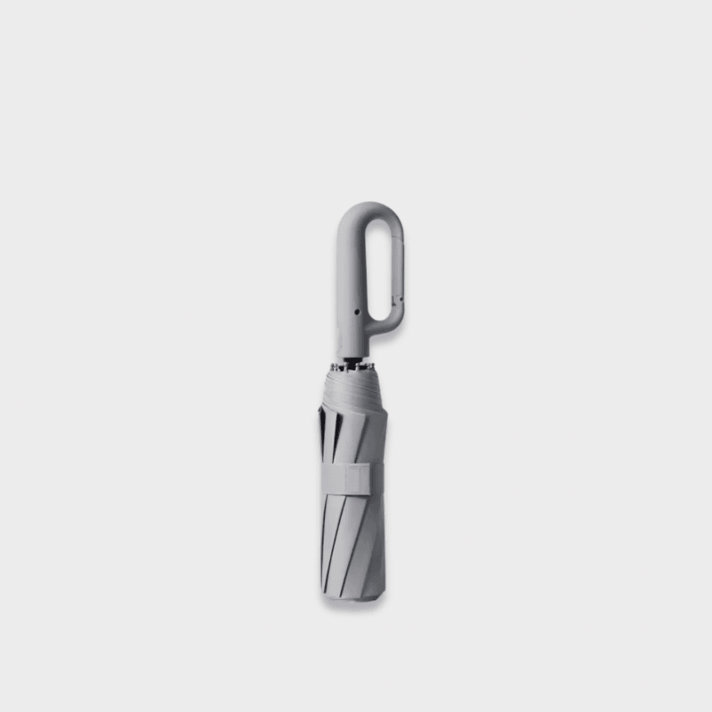 20 Bones Windproof Strong 105CM Reinforced Automatic Folding Backpack hook Umbrella for Men women, Large Buckle Handle Wind and Water Resistant sun protection and ultraviolet rain dual-purpose 3-fold school university Student Sunny travel accessory Holiday Vacation getaway shopping pencil Umbrellas accessories in light Gray grey