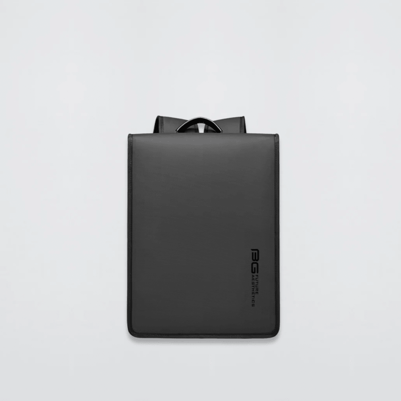 Office BANGE Simple Design Slim Backpack 14 Inch Laptop Bag Waterproof Minimalist Flat Business Backpacks Casual Travel Office Work Bags in black