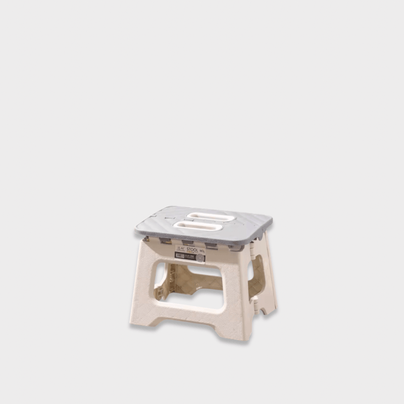 Office Home Adult Children Portable Folding Stool Thickened Plastic Saddle Chair for Outdoor Activities and Fishing Gifts Party Favors stools in light Gray grey with beige cream