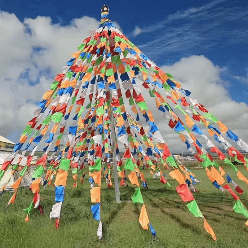 Office Home garden outdoors Tibetan Buddhism Satin Prayer Flags 5 Color Prayer Flags Xizang Longda Prayer Flag Decor Pray for Happiness Health Fengma Flag In multi color34