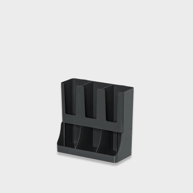 Office restaurant cafe bar kitchen Coffee Station Organizer, Wall-mounted Coffee Bar Organizer for Countertop, Condiment and Cup Storage Organizers dispensers, Bar Accessories in black