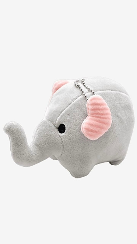 14cm Cute Cartoon Animal Plush Keychain Light Gray / Grey Light Green Yellow Pink Elephant Stuffed Doll Soft Toy Plush Key Ring Chain Gift Toy Plush Keychains Anime Trending Charm