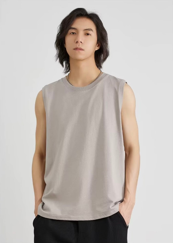 Men’s man mens petite-, tall-, plus-, size 100% Cotton Plain Bodybuilding Singlet Gym Stringer Sleeveless Shirt Blank Fitness Clothing Sportswear Muscle Vest Tank Top Tops in light Gray grey