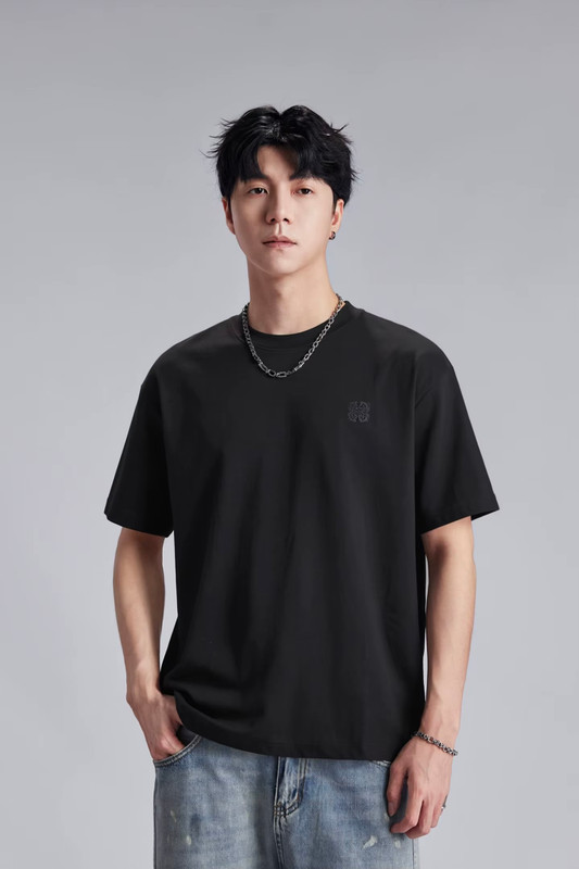 Men’s man mens petite-, tall-, plus-, size Mini graphic animal horse head embroidered Embroidery Color Contrast Summer Crew Neck Loose Soft Breathable Casual Short half Sleeve with drop shoulder crewneck round O-neck T-Shirt Tops T-Shirts in black