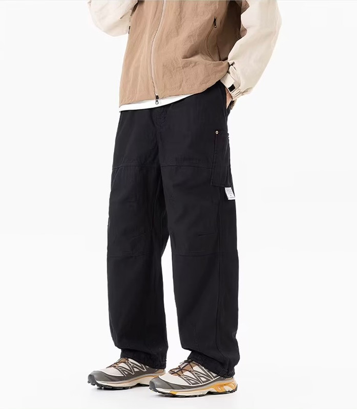 Men’s man mens petite-, tall-, plus-, size Straight Loose American Youth Casual Straight Fashion Thin Style S-3XL Mid-rise Wide-leg Baggy Cargo Pants Breathable Thin Trousers in light brown