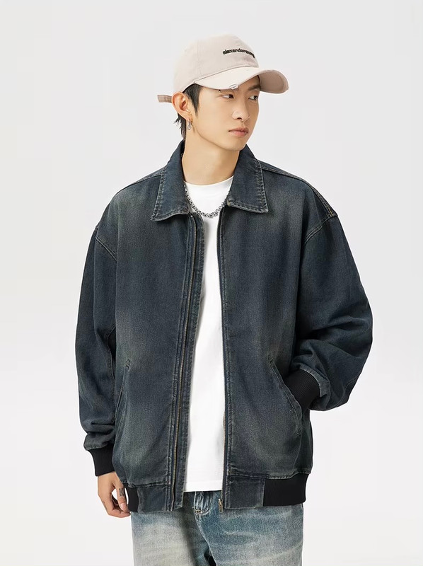 Men’s man mens petite-, tall-, plus-, size Trending Light Travel Trendy Spring Summer Fall Autumn Winter all-season formal office commute workwear Outerwear distressed washed denim Jacket outdoor Outwear Jackets in dark blue