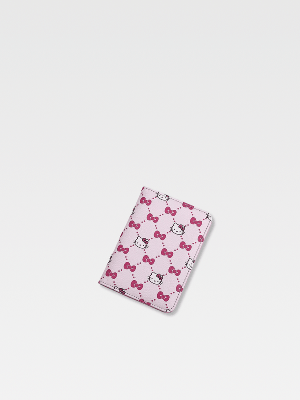 Anime Japanese Sanrio Hello Kitty holiday vacation getaway Plane Ticket, Credit Cards, and more storage Passport Holder wallet purse in pink with multi color