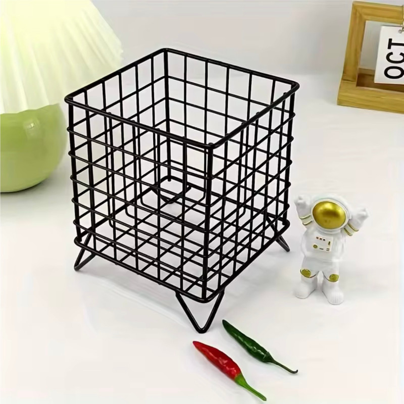 Home kitchen study room Office Desktop Multi-functional metal Storage Basket, Shelf Baskets in black color