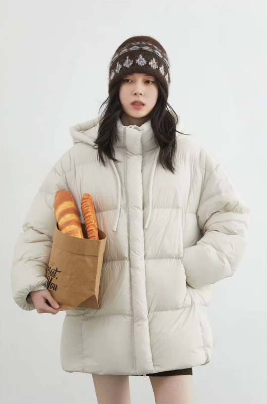 Women’s woman womens petite-, tall-, plus-, size Casual Fall Autumn Winter loose classic Vintage style Long Sleeves v-neck hooded pockets Female white duck down field Puffer Jacket trimmed evening Jackets coats in white