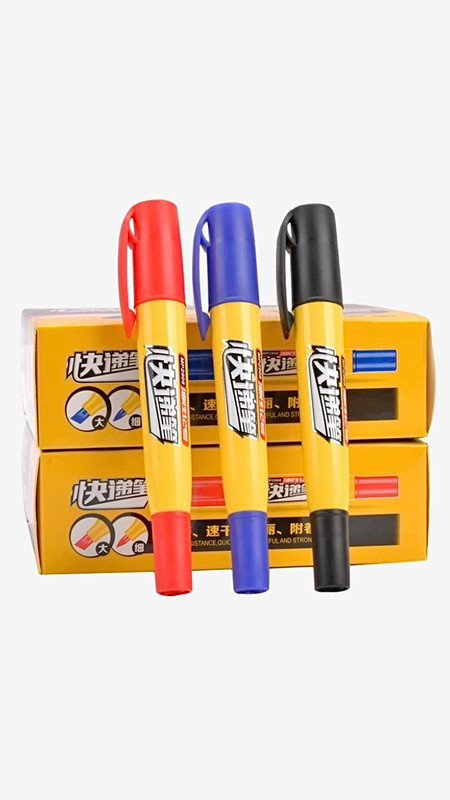 1 Piece Dual Tip Oily Marker Pen Waterproof Big Head Smooth Writing Permanent Markers for Express Writing Stationery Office Supplies Paint Markers Trending
