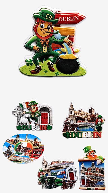 Irish Fridge Magnet Ireland Landmark for Refrigerators Creative Dublin Resin Set Magnets Home Decoration Accessories and Gift Ideas Trending