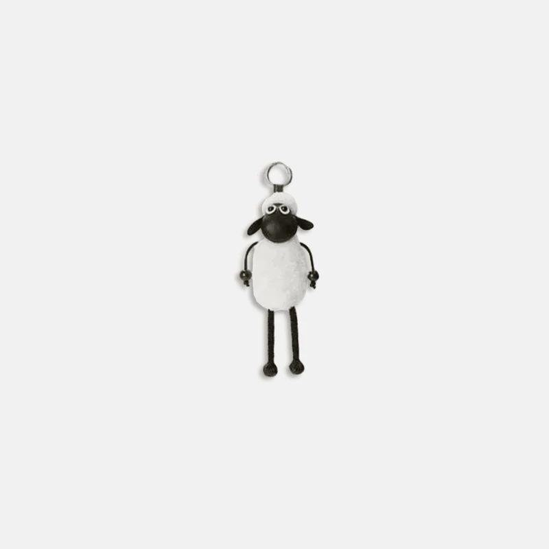 Women’s woman womens Men’s man mens Unisex Genflex Gender Neutral Genderfluid for Backpack Purse accessory Keys Cute anime kawaii cartoon Shawn The Sheep Animal design Keychain 3D Keyrings Charms accessories in white with black