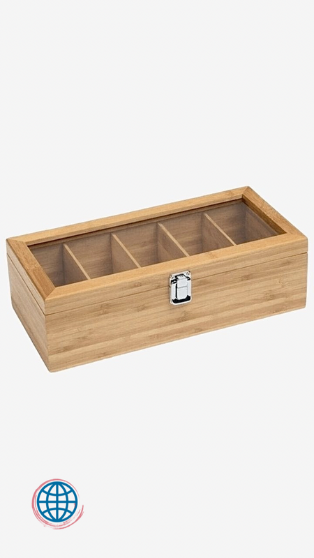 Coffee Tea Storage Box 5 Grids Bamboo Wooden Coffee Tea Box Storage Organizer Sundries Jewelry Storage Box Kitchen Cabinets For Home Decoration Trending