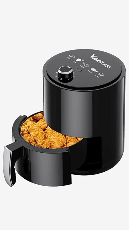 360° Air Fryer 3.2L YAXIICASS Large Capacity Baking Black Deep Fryers Without Oil With Timer Control Electric Oven For Home Smart Appliance Trending