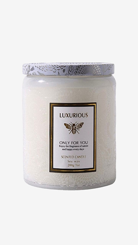 Smokeless Scented Candle Jar Embossed Jars Scent Handmade Soy Wax Aromatherapy Candles Home Decor Gift Box Trending in Tuberose, Baltic Amber, Black Berry, Cafe Americano, Diamonds, Eucalyptus, Misty Forest, Mokara, Moss Amber, Pear Freesia, Persimmon