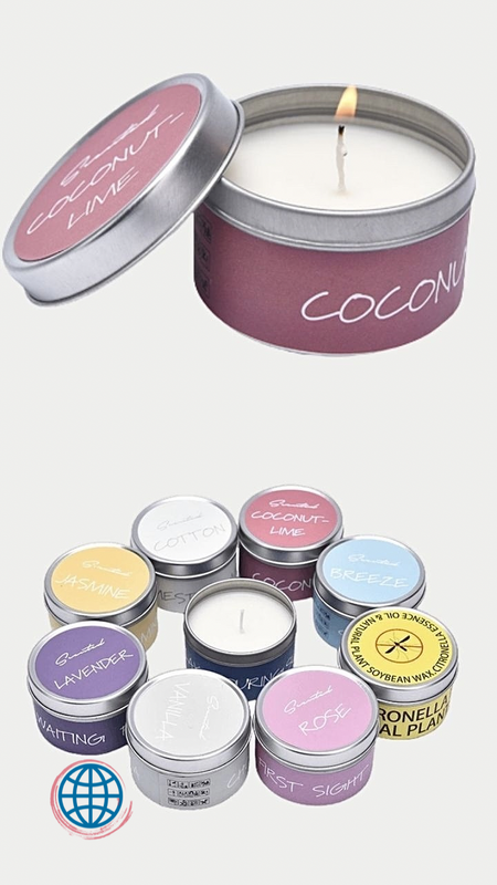 Soy Wax Scent Tin Candle Scented Fragrance Handmade Natural Home Decoration iron can fragrance craft candles lamp Trending in Vanilla, Jasmine, Rose, Breeze, Lavender, Cotton, Citronella, Midsummer Night, Coconut Lime