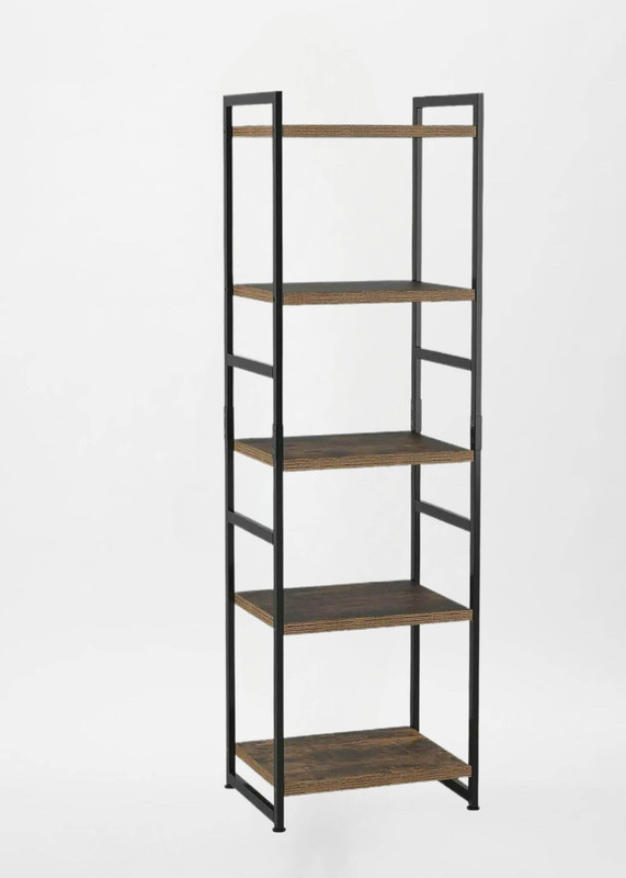 5-Tier Bookshelf Metal + Wooden Shelf 5 Tier Rack Display Shelving Plant Stand garage Storage Local Office Decorative Shelves Trending