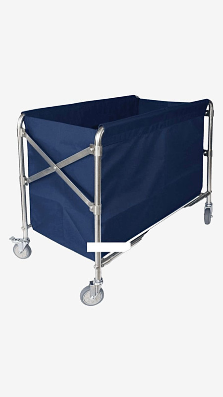 Extra Large Laundry Cart Room Service Folding Trolley Stainless Steel Hotel Clean Carts Car Dirty Clothes Cart Cleaning Work Folding Cars Trending in Blue Brown Gray / Grey