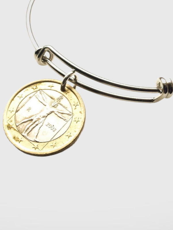 One Euro 2002 Italian Coin Bangle Trend
