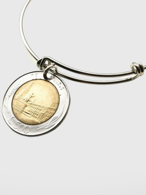 Five Hundred Lire Italian Coin Bangle L500 Trend
