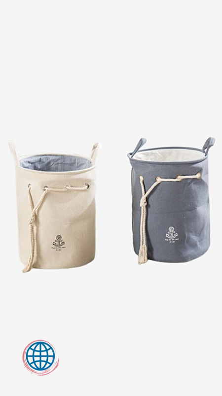 Drawstring Laundry Hamper  EVA Thick double layer anchor Hampers Clothes Basket Home decoration barrel kids toy organizer Storage Baskets in Beige Gray / Grey Blue Trending