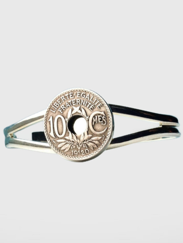 Ten Centimes 1920 French Coin Bracelet