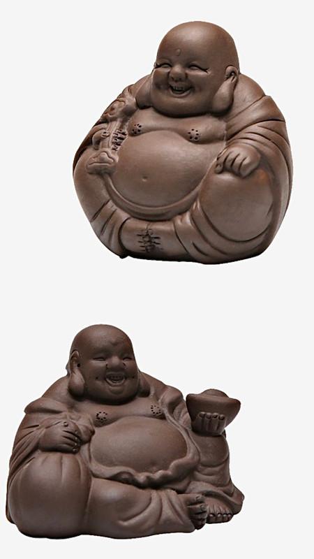 Small Buddha Purple Clay Tea Pets Monk zisha pet accessories in brown clay Trending