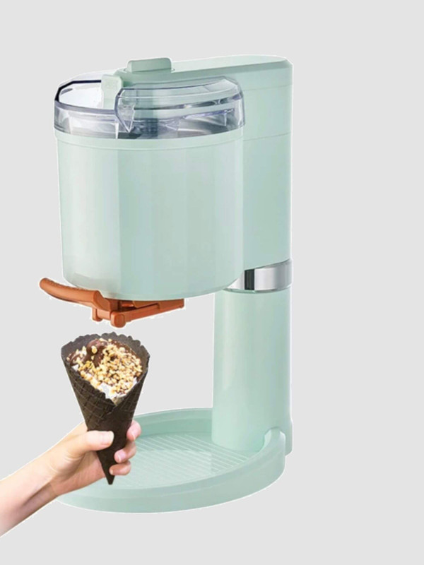 Ice Cream Machine DIY Household Maker Electric Slush Icecream Sundae Making Machine Automatic Fruit flavored Cone Smoothie home makers household Trending in Mint Green Light Yellow