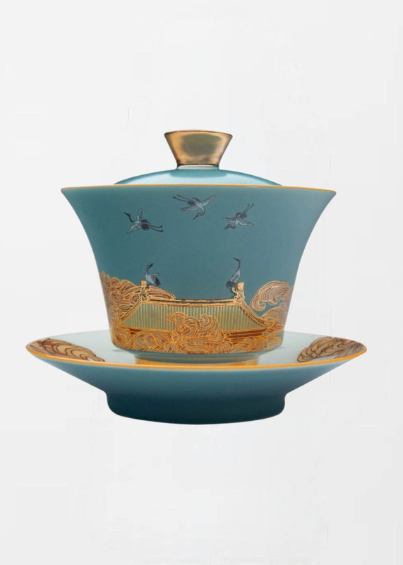 Gaiwan Tea Cup Ceramic Enamel Color Cover Bowl Teacup Forbidden City Sancai Gaiwan Kung Fu Tea Cup Teaware Tea Ceremony Gong Dao Cup Drinkware Tea Tureen Trending in Blue