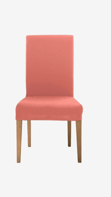 Removable Dining Chair Cover Salmon Red  - Washable Linen Trending