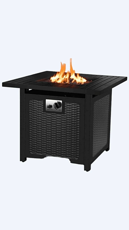 Propane Gas Fire Pit 30" inch 50,000 BTU Auto Ignition Fire Bowl with Waterproof Firepit Table Cover and Lava Rock Trending outdoor Fireplace BBQ Grills